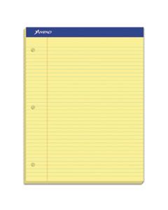 TOP20246 DOUBLE SHEET PADS, NARROW RULE, 8.5 X 11.75, CANARY, 100 SHEETS