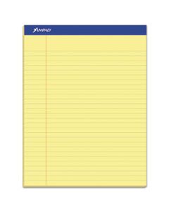 TOP20220 PERFORATED WRITING PADS, WIDE/LEGAL RULE, 8.5 X 11.75, CANARY, 50 SHEETS, DOZEN