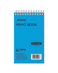 TOP25093 MEMO BOOKS, NARROW RULE, 3 X 5, WHITE, 50 SHEETS