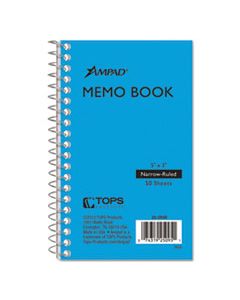 TOP25095 MEMO BOOKS, NARROW RULE, 5 X 3, WHITE, 50 SHEETS