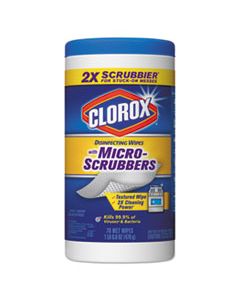 CLO31270EA DISINFECTING WIPES WITH MICRO-SCRUBBERS, CRISP LEMON, 7 X 8, 70/CANISTER