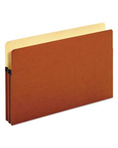 PFX1516COX STANDARD EXPANDING FILE POCKETS, 1.75" EXPANSION, LEGAL SIZE, RED FIBER, 25/BOX