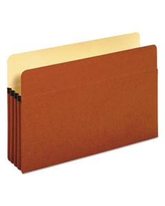 PFX1526EOX STANDARD EXPANDING FILE POCKETS, 3.5" EXPANSION, LEGAL SIZE, RED FIBER, 25/BOX