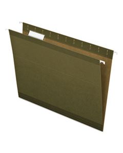 PFX415215 REINFORCED HANGING FILE FOLDERS, LETTER SIZE, 1/5-CUT TAB, STANDARD GREEN, 25/BOX