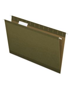 PFX415315 REINFORCED HANGING FILE FOLDERS, LEGAL SIZE, 1/5-CUT TAB, STANDARD GREEN, 25/BOX