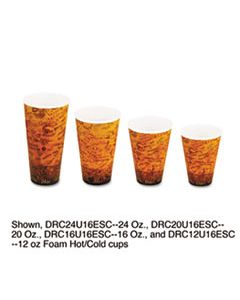 DCC20U16ESC FUSION ESCAPE FOAM HOT/COLD CUPS, 20 OZ, BROWN/BLACK, 500/CARTON