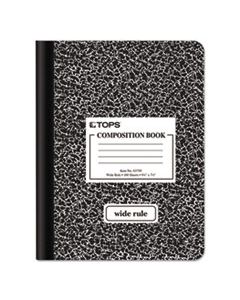 TOP63795 COMPOSITION BOOK, WIDE/LEGAL RULE, BLACK MARBLE COVER, 9.75 X 7.5, 100 SHEETS