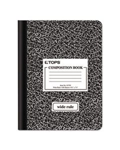 TOP63795 COMPOSITION BOOK, WIDE/LEGAL RULE, BLACK MARBLE COVER, 9.75 X 7.5, 100 SHEETS