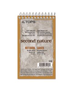 TOP74135 SECOND NATURE SINGLE SUBJECT WIREBOUND NOTEBOOKS, 1 SUBJECT, NARROW RULE, RANDOMLY ASSORTED COLOR COVERS, 3 X 5, 50 SHEETS