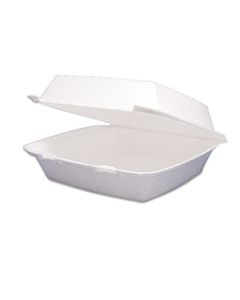 DCC85HT1R FOAM CONTAINER, HINGED LID, 1-COMP, 8 3/8 X 7 7/8 X 3 1/4, 200/CARTON