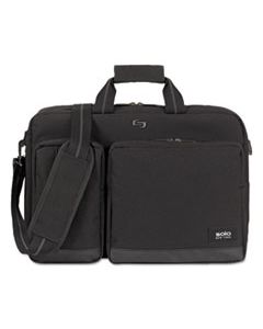 USLUBN3104 URBAN HYBRID BRIEFCASE, 5" X 17.25" X 17.24", POLYESTER, BLACK