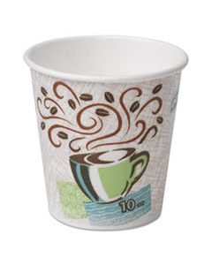 DXE92959 PERFECTOUCH PAPER HOT CUPS, 10 OZ, COFFEE HAZE DESIGN, 50 SLEEVE, 20 SLEEVES/CARTON