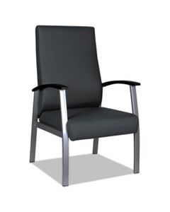 ALEML2419 ALERA METALOUNGE SERIES HIGH-BACK GUEST CHAIR, 25" X 26.37" X 43.7", BLACK SEAT/BLACK BACK, SILVER BASE