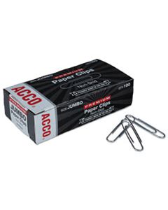 ACC72510 PAPER CLIPS, JUMBO, SILVER, 1,000/PACK