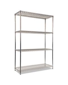 ALESW504818SR NSF CERTIFIED INDUSTRIAL 4-SHELF WIRE SHELVING KIT, 48W X 18D X 72H, SILVER