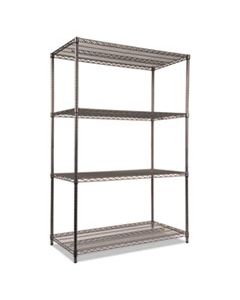 ALESW504824BA WIRE SHELVING STARTER KIT, FOUR-SHELF, 48W X 24D X 72H, BLACK ANTHRACITE