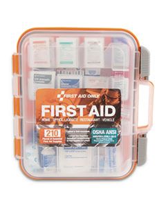 FAO91064 ANSI CLASS A BULK FIRST AID KIT, 210 PIECES, PLASTIC CASE