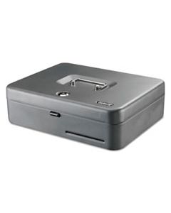 MMF2216194GC2 TIERED CASH BOX WITH BILL WEIGHTS, 2 KEYS, 9.84" X 9.84" X 11.81", STEEL, GRAY