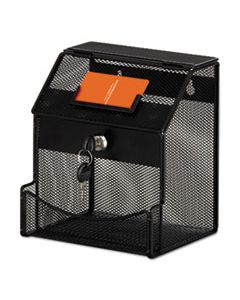 SAF4238BL ONYX MESH COLLECTION BOX, 7 1/4 X 8 1/2 X 6, STEEL, BLACK