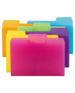 SMD10515 TOP TAB POLY COLORED FILE FOLDERS, 1/3-CUT TABS, LETTER SIZE, ASSORTED, 18/PACK