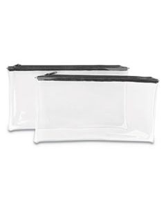 UNV69026 ZIPPERED WALLETS/CASES, 11W X 6H, CLEAR/BLACK, 2/PK