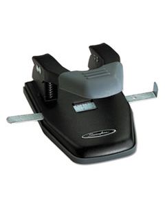 SWI74050 28-SHEET COMFORT HANDLE STEEL TWO-HOLE PUNCH, 1/4" HOLES, BLACK/GRAY