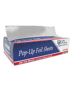 DPK12105 POP-UP ALUMINUM FOIL SHEETS, 12" X 10 3/4", 500/BOX, 6 BOXES/CARTON