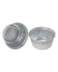 DPK140030 ALUMINUM ROUND CONTAINERS, 4 OZ, 3" DIAMETER X 1.56"H, SILVER, 1,000/CARTON