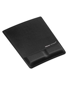 FEL9181201 ERGONOMIC MEMORY FOAM WRIST SUPPORT W/ATTACHED MOUSE PAD, BLACK