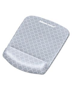 FEL9549701 PLUSHTOUCH MOUSE PAD WITH WRIST REST, 7 1/4 X 9 3/8 X 1, GRAY/WHITE LATTICE