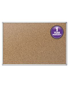 MEA85360 CORK BULLETIN BOARD, 24 X 18, SILVER ALUMINUM FRAME