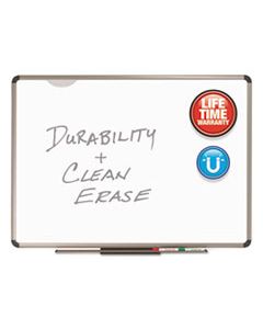 QRTP564T EURO FRAME PREMIUM PORCELAIN WHITEBOARD, 48 X 36, EURO TITANIUM ALUMINUM FRAME