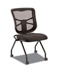 ALEEL4915 ALERA ELUSION MESH NESTING CHAIRS, BLACK SEAT/BLACK BACK, BLACK BASE, 2/CARTON