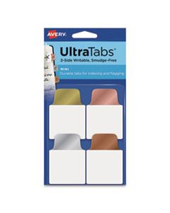 AVE74785 ULTRA TABS REPOSITIONABLE MINI TABS, 1/5-CUT TABS, ASSORTED METALLIC, 1" WIDE, 40/PACK