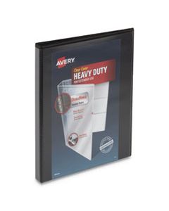AVE79766 HEAVY-DUTY VIEW BINDER WITH DURAHINGE AND LOCKING ONE TOUCH SLANT RINGS, 3 RINGS, 0.5" CAPACITY, 11 X 8.5, BLACK