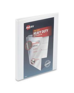 AVE79767 HEAVY-DUTY VIEW BINDER WITH DURAHINGE AND LOCKING ONE TOUCH SLANT RINGS, 3 RINGS, 0.5" CAPACITY, 11 X 8.5, WHITE