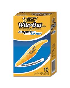 BICWOELP10 WITE-OUT BRAND EXACT LINER CORRECTION TAPE, NON-REFILLABLE, 1/5" X 236", 10/BX