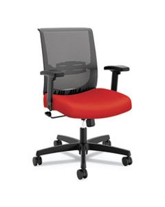 HONCMZ1ACU67 CONVERGENCE MID-BACK TASK CHAIR WITH SWIVEL-TILT CONTROL, SUPPORTS UP TO 275 LBS, RED SEAT, BLACK BACK, BLACK BASE