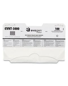 HOSEVNT3000 EVOGEN NO TOUCH TOILET SEAT COVERS, 15 1/2" X 9 1/4", WHITE, 3000/CARTON