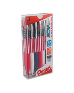 PENAL27USAPC12M ICY MECHANICAL PENCIL, 0.7 MM, HB (#2.5), BLACK LEAD, BLUE/RED/WHITE BARREL, DOZEN