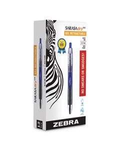 ZEB47120 SARASA DRY GEL X30 RETRACTABLE GEL PEN, MEDIUM 0.7MM, BLUE INK/BARREL, DOZEN