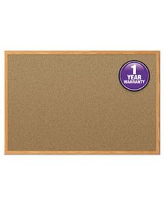 MEA85367 CORK BULLETIN BOARD, 48 X 36, OAK FRAME