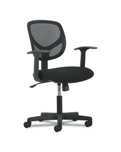 BSXVST102 1-OH-TWO MID-BACK TASK CHAIRS, SUPPORTS UP TO 250 LBS., BLACK SEAT/BLACK BACK, BLACK BASE
