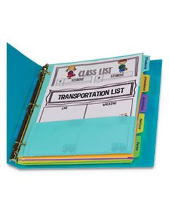 CLI07650 INDEX DIVIDERS WITH MULTI-POCKETS, 5-TAB, 11.5 X 10, ASSORTED, 1 SET