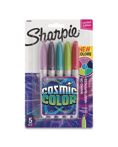 SAN2010953 COSMIC COLOR PERMANENT MARKERS, MEDIUM BULLET TIP, ASSORTED COLORS, 5/PACK