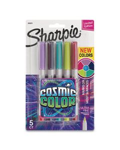 SAN2033571 COSMIC COLOR PERMANENT MARKERS, EXTRA-FINE NEEDLE TIP, ASSORTED COLORS, 5/PACK