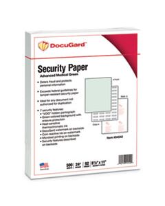 PRB04542 MEDICAL SECURITY PAPERS, 24LB, 8.5 X 11, GREEN, 500/REAM