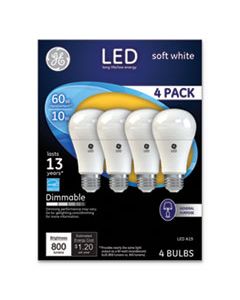 GEL67615 LED SOFT WHITE A19 DIMMABLE LIGHT BULB, 10 W, 4/PACK