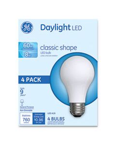 GEL99192 CLASSIC LED DAYLIGHT NON-DIM A19 LIGHT BULB, 8 W, 4/PACK