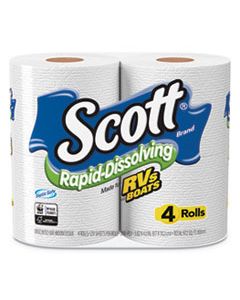 KCC47617 RAPID-DISSOLVING TOILET PAPER, BATH TISSUE, SEPTIC SAFE, 1-PLY, WHITE, 231 SHEETS/ROLL, 4/ROLLS/PACK, 12 PACKS/CARTON